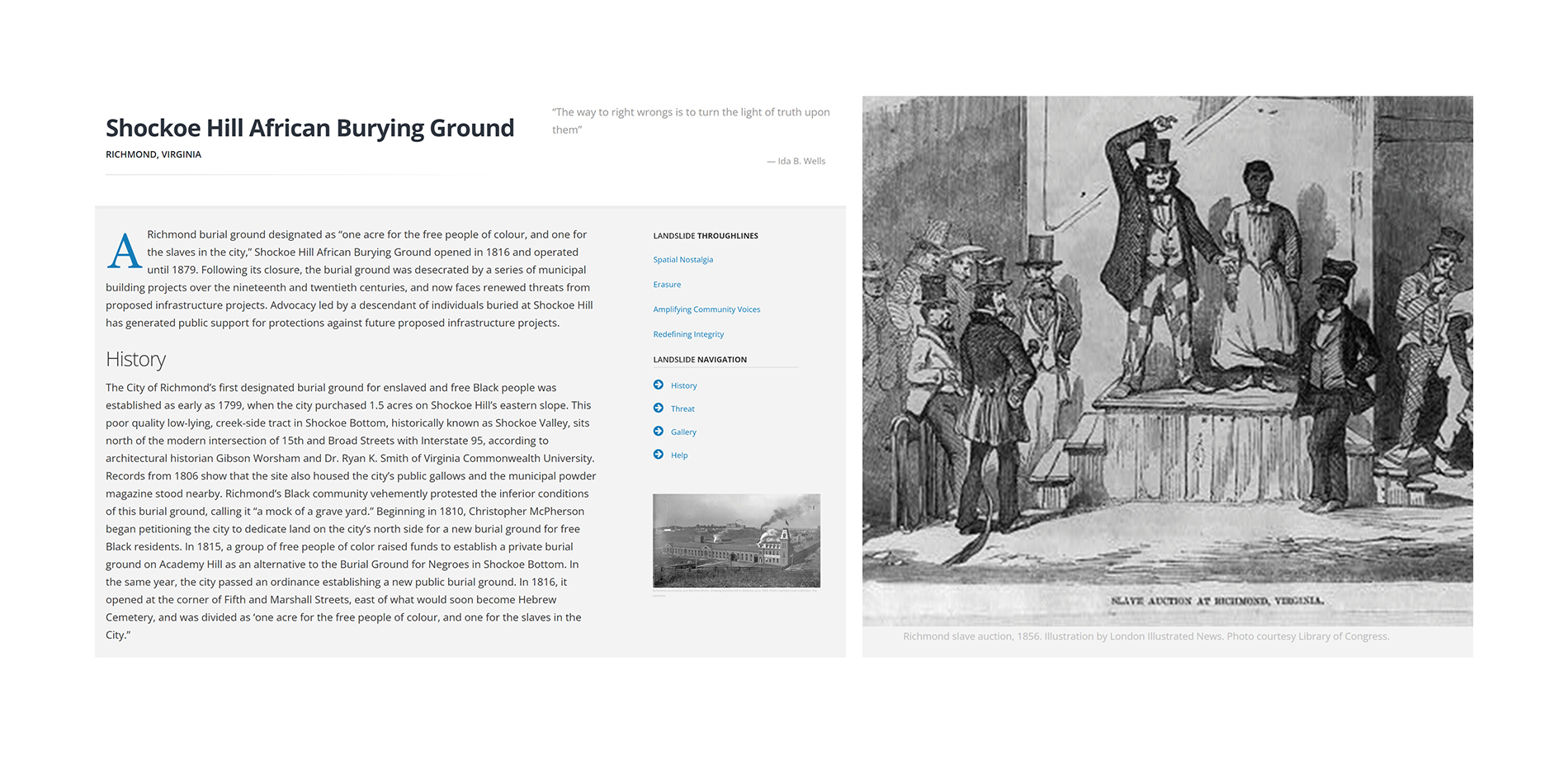 Landslide: Race and Space – Page 10 – Shockoe Hill African Burying Ground History pages”