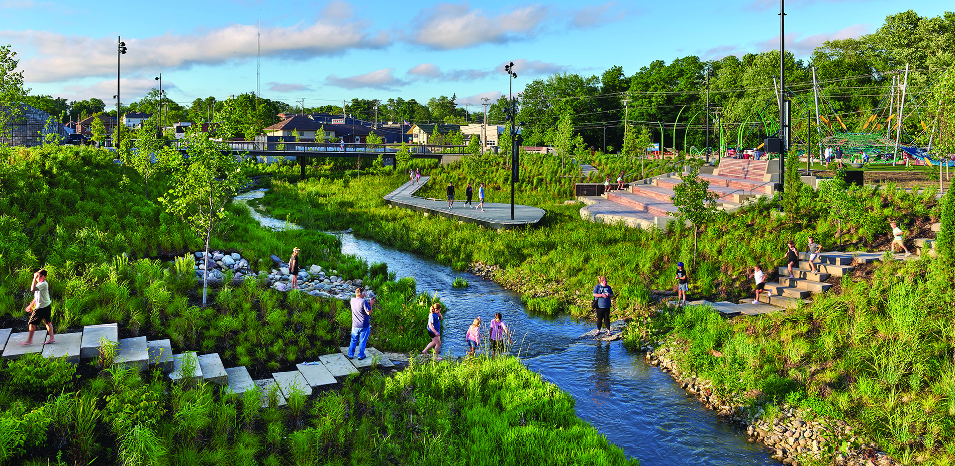 Climate Crisis Resiliency, Stormwater Management, and Riparian Corridor Reparation Meets Social Overlay